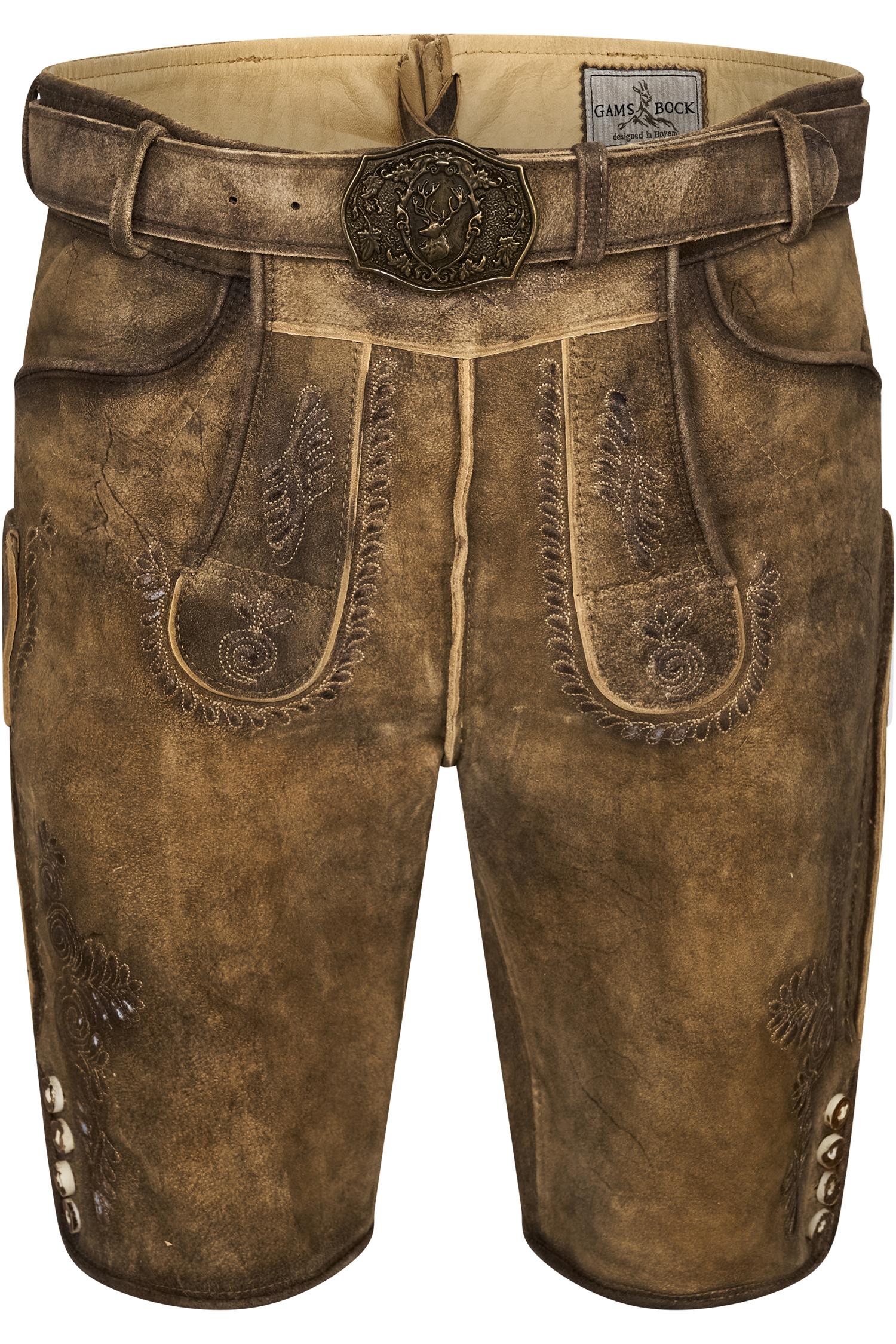 Lederhose Weimar von Gamsbock in Braun